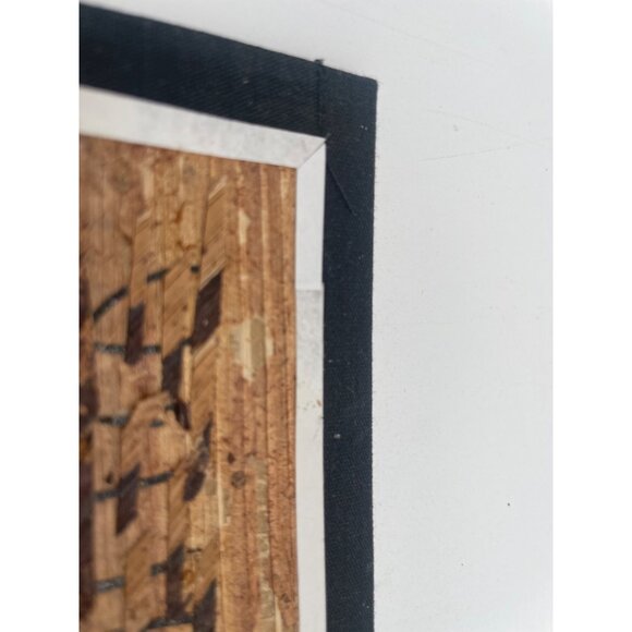 Handcrafted Kenyan Wall Art Village Scene & Maasai Figures On Cardboard Backing - Picture 4 of 10